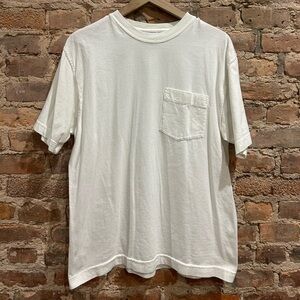 Andy Blank Men's White Pocket Crewneck T-Shirt